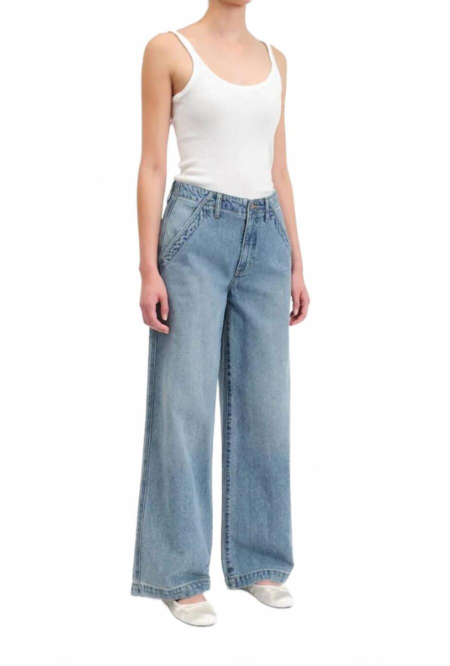 NEW DAZE the kickback high rise palazzo jeans in later